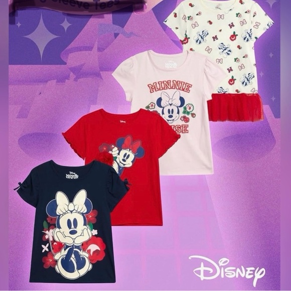 Disney Other - Disney Minnie Mouse Girl’s Short Sleeve Crewneck Graphic Tees